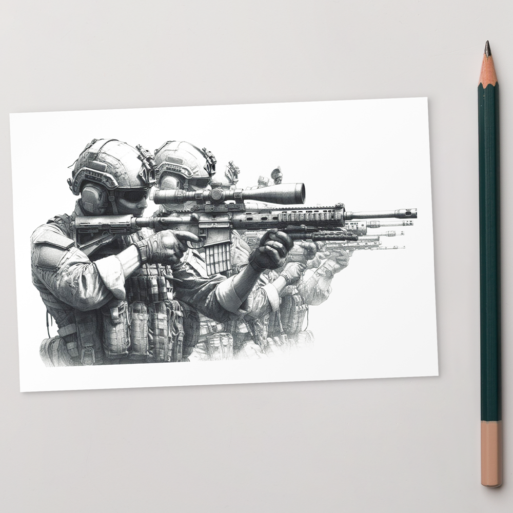 pencil view on the line original art print postcard from contact front artwork