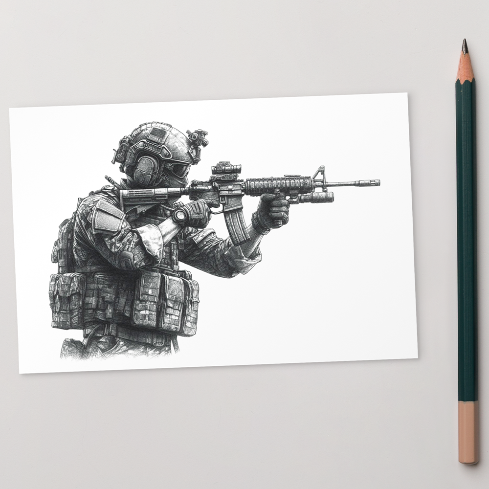 pencil mock up view shooter ready original art print postcard from contact front artwork